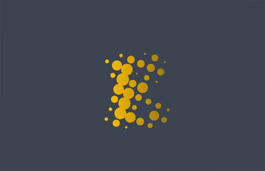 yellow dotted E alphabet letter logo icon design. Creative template for company and business with dots