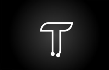 T alphabet letter logo icon design with dot and line. Creative template for business