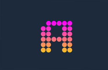 A pink yellow dotted alphabet letter logo icon design. Creative template for business and company