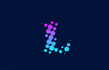 L dot alphabet letter logo icon design. Creative template for business and company in pink blue colors