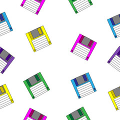 A three-inch floppy disk on a white background.