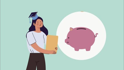 girl with hat graduation and