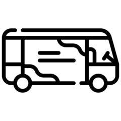 BUS line icon,linear,outline,graphic,illustration