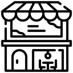 SHOP line icon,linear,outline,graphic,illustration