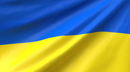 Ukraine. Flag of Ukraine. 3d illustration.