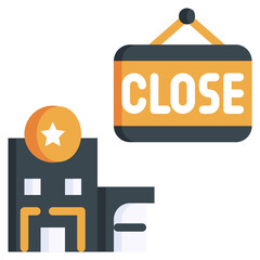 CLOSED flat icon,linear,outline,graphic,illustration