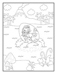 Easter Coloring Book Pages for Kids, Children Easter Coloring Pages For Kids, Bunny Coloring Pages For Kids, Easter Egg