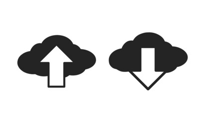 cloud design with up and down arrows, download and upload icons