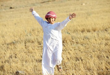 Arabic people enjoying in nature , high quality photo