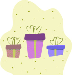 illustration of a box presents gift 