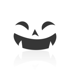 Solid icons for Scary Halloween pumpkin faces and shadow,vector illustrations