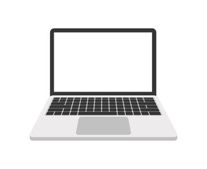 Gray modern laptop. Vector flat illustration.