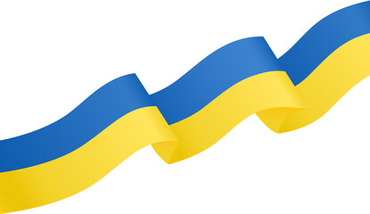 Ukraine flag wave  isolated  on png or transparent background,Symbol Ukraine,template for banner,card,advertising ,promote,and business matching country poster, vector illustration
