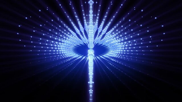 Abstract background shiny futuristic fancy geometry object transforming loop