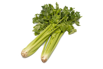 A bunch of celery. Isolated on white background.