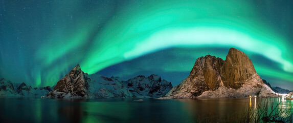 Beautiful nature lanscape of Lofoten in Norway - obrazy, fototapety, plakaty