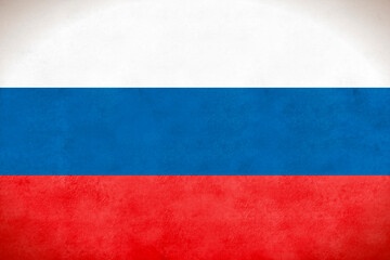Russia national flag on textured wall background