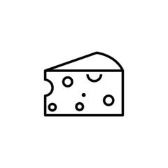 Fototapeta na wymiar Cheese slice icon on white background. food concept. 