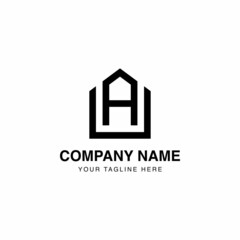 logo designs with letter A and home