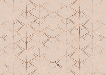 Geometric seamless pattern background design with gold triangles.