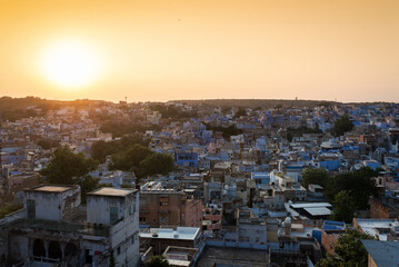 Fototapeta premium Sunset in Jodhpur, Rajasthan, India