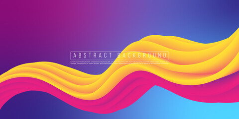 Colorful fluid wave gradient abstract background illustration