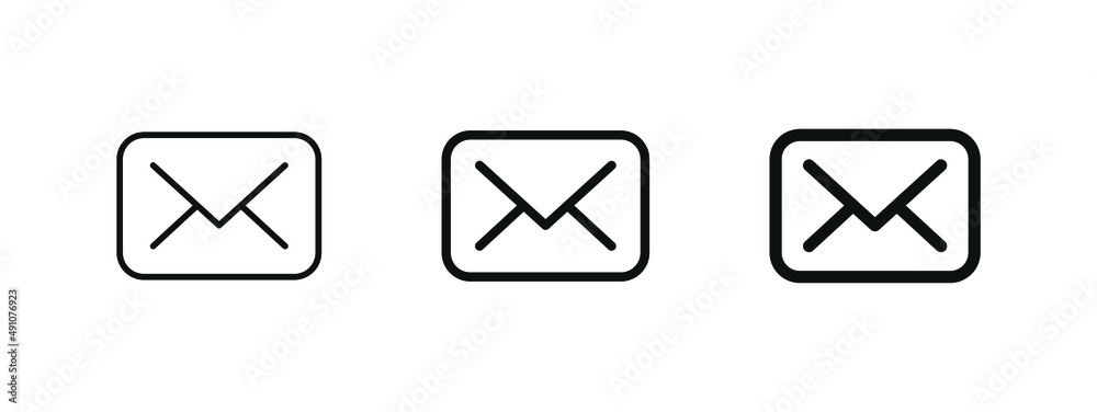 Poster mail envelope icon, message icon, email symbol in filled, thin line, outline and stroke style for apps and website	

