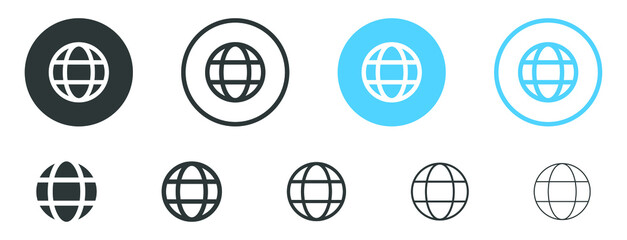 world web icon www earth globe icons . website icon for contact icons	
 - obrazy, fototapety, plakaty