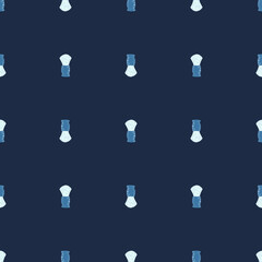 Shaving brush seamless pattern. Barber shop in doodle style.