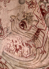 Gotchic fesco depicting people in the jaws of hell