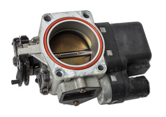 Car part engine throttle valve opened by the gas pedal to supply more air to the engine. Spare...