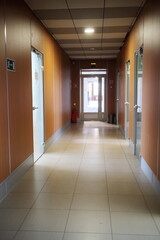 long corridor in an office building