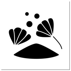 Chicory drink glyph icon. Therapeutic caffeine-free hot drink. Dried chicory flowers instead of coffee. Food trends concept.Filled flat sign. Isolated silhouette vector illustration