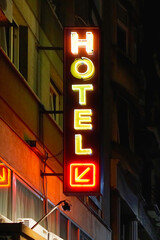 Hotel neon sign