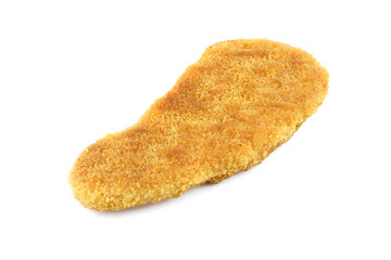 Deep fried fish fillet isolated on white background