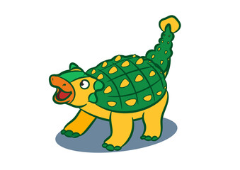 cartoon ankylosaurus illustration for children book