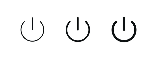 Power icon On Off Buttons, Energy switch sign, Power Switch Icons, Start power button, turn off symbol, shutdown energy icon	
