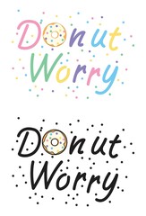 vector donut clipart with donut worry text