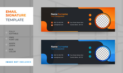 Corporate Modern Email signature template design or email footer and personal social media cover