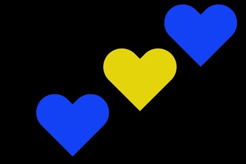Blue and yellow conceptual idea - with Ukraine in his heart.