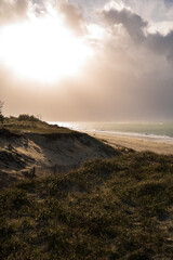 summer on the atlantic coast with an upcoming storm and sunset