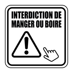 Logo interdiction de manger ou boire.