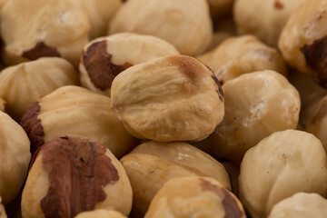 Hazel nuts close up