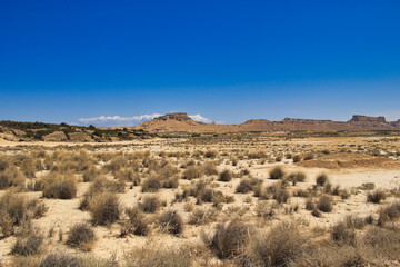 Desert landscape of the Bárdenas Reales. Navarra, Spain