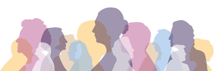 Multicultural group of grandparents. Flat vector illustration.