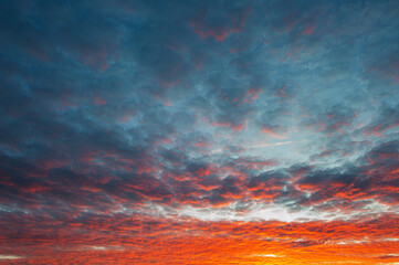 beautiful sunrise on the autumn lake