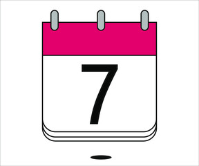 day 7 red calendar icon with white background