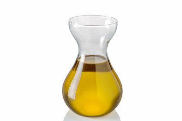 Extra virgin olive oil decanter isolated on white, clipping path
