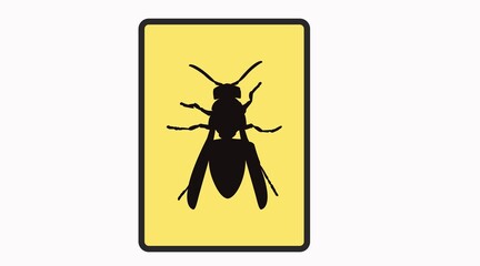 Wasp Danger Sign. Vector isolated editable flat illustration