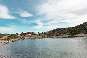 Datça Knidos Ancient city located on seaside. Beautiful landscape in Turkey. Travel destination. Must to see spot.